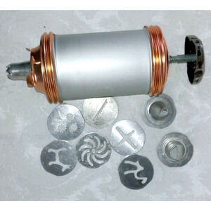 Vintage Mirro Cooky Copper Cookie Pastry Press 510-1425 9 Attachments